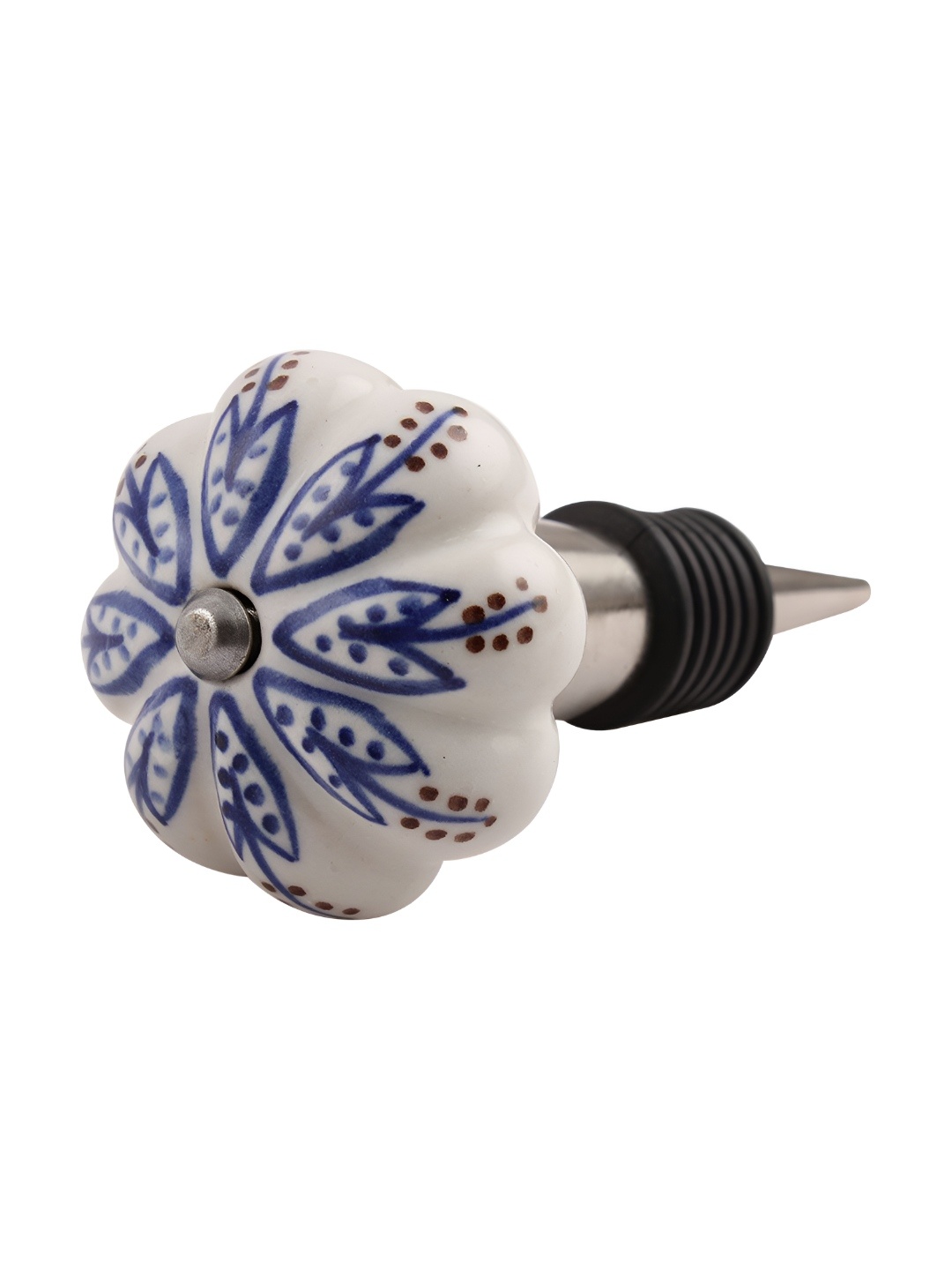 

Indianshelf Blue & White Printed Ceramic Wine Bottle Stopper
