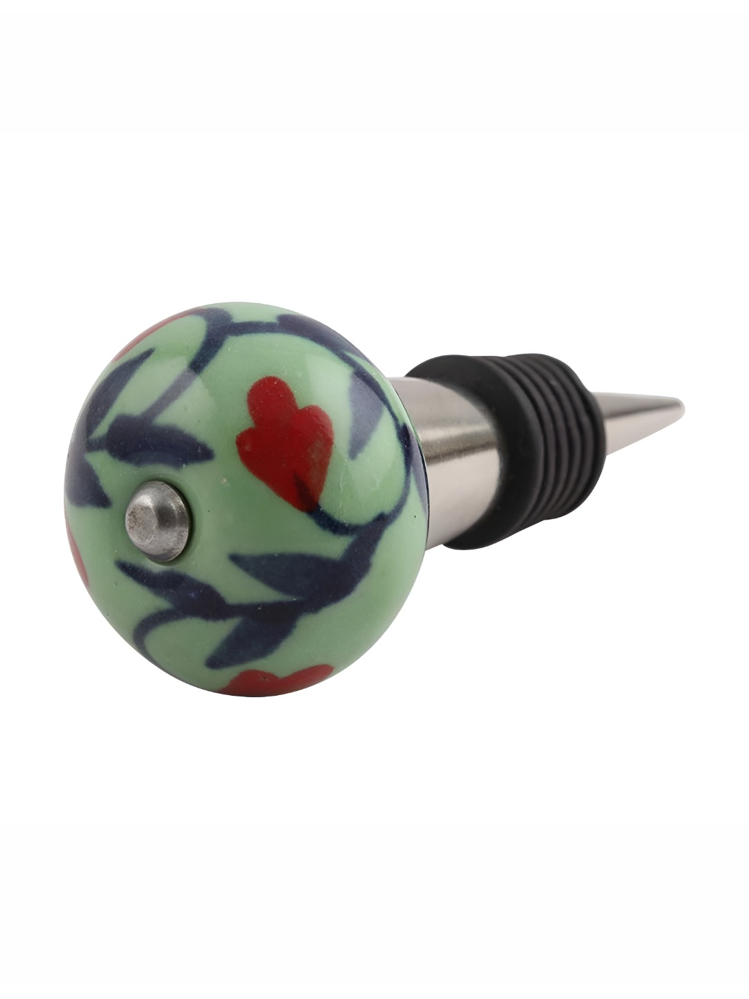 

Indianshelf Green & Red Printed Anthurium Bottles Stoppers