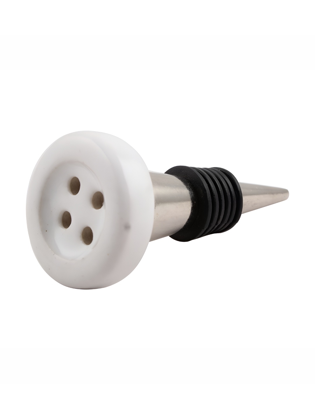 

Indianshelf White & Black Ceramic Button Wine Bottle Stopper