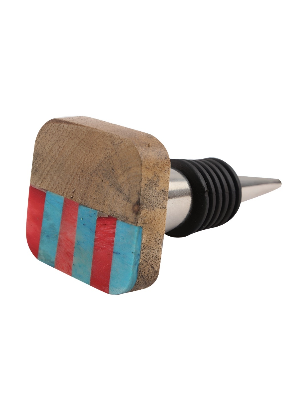 

Indianshelf Brown & Red Wooden Wine Bottle Stopper