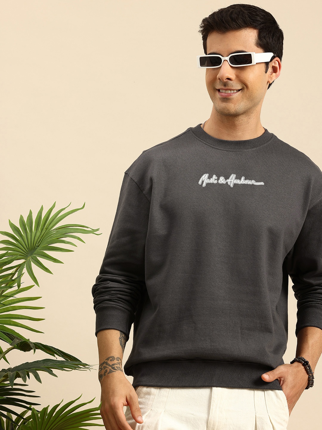 

Mast & Harbour Long Sleeve Oversize Fit Sweatshirt, Grey