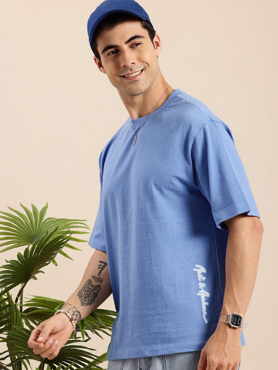 

Mast & Harbour Relaxed Fit Round Neck T-shirt, Blue