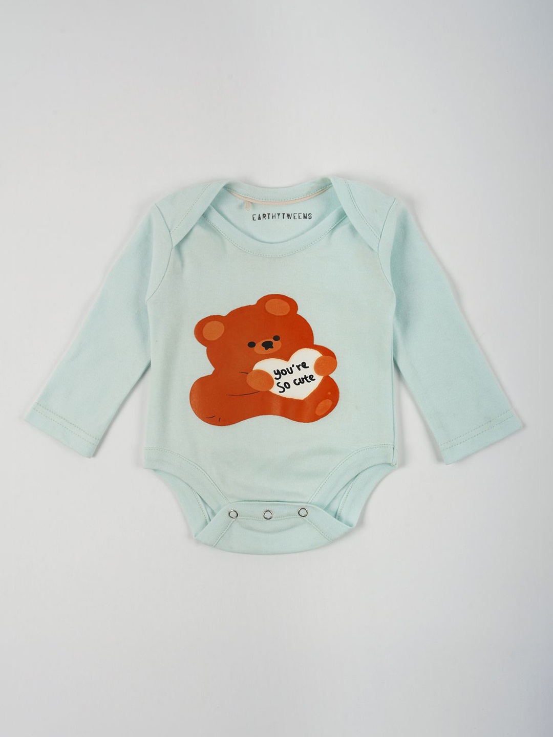 

EARTHY TWEENS Infants Printed Cotton Bodysuit, Sea green