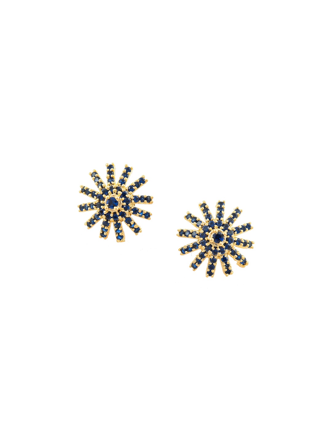 

Kezlin American Stones Studded Floral Shaped Studs, Gold