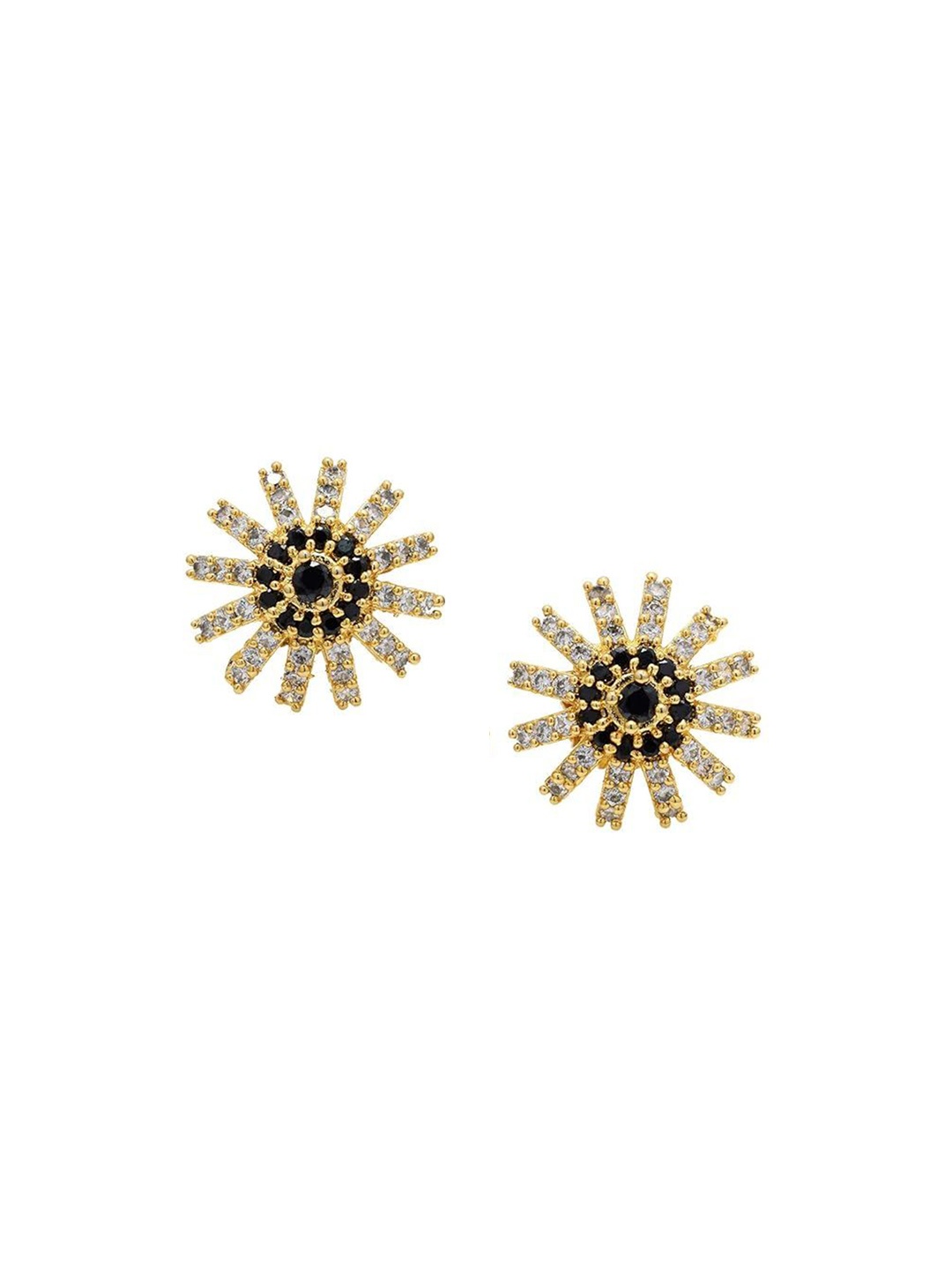 

Kezlin Gold-Plated American Diamond Stones Floral Shaped Studs, White