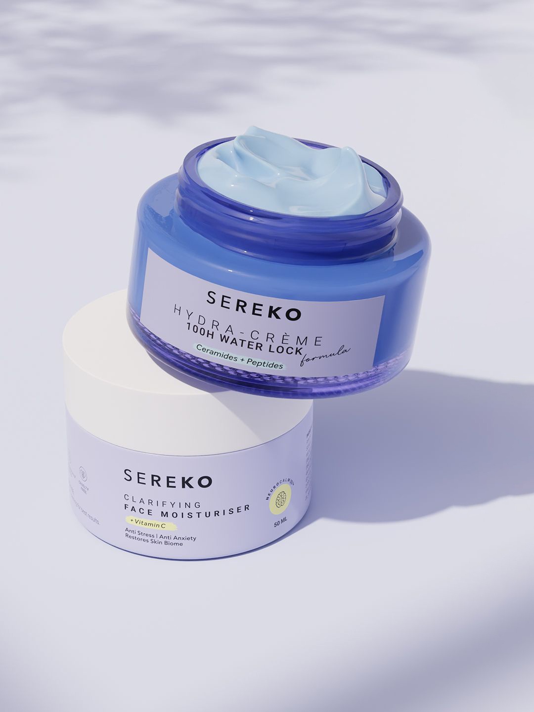 

SEREKO Set Of 2 Hydra Creme 100H Water Lock & Clarifying Face Moisturiser- 50 ml Each, Purple