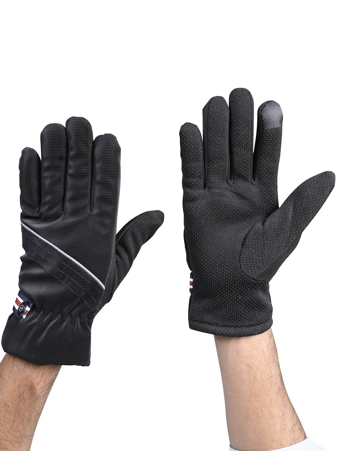 

Calvadoss Men Patterned Winter Gloves, Black