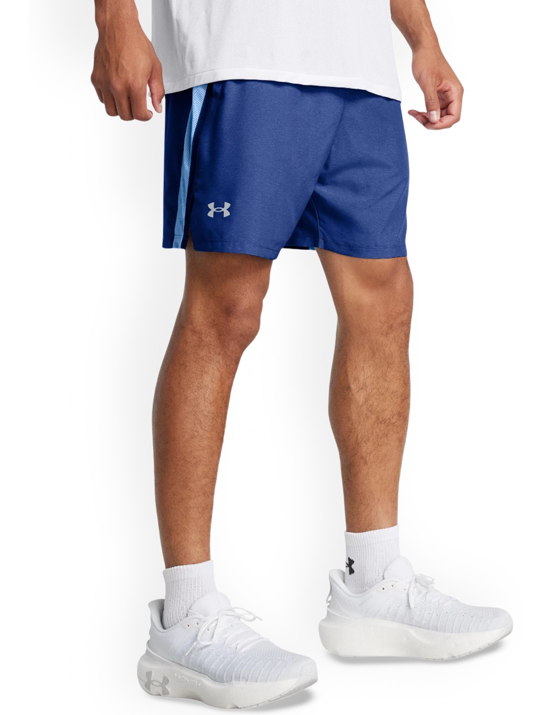 

UNDER ARMOUR Men Launch 7'' Heather Slim Fit Shorts, Blue