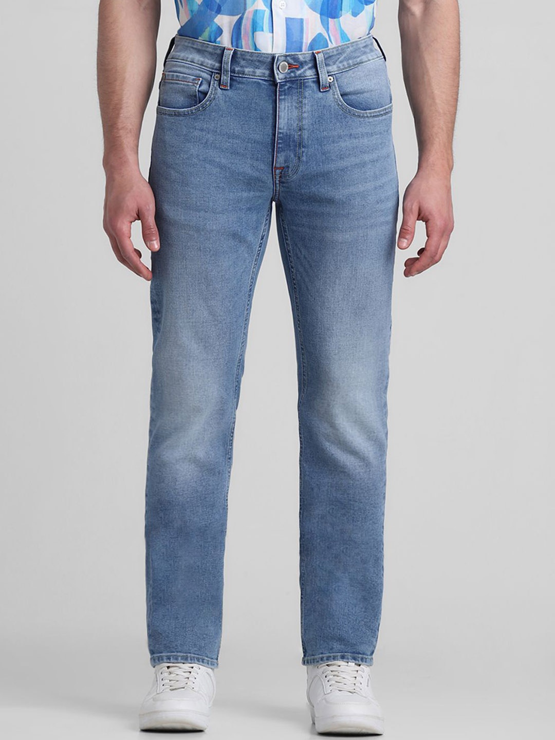 

Jack & Jones Men Regular Fit Light Fade Stretchable Jeans, Blue