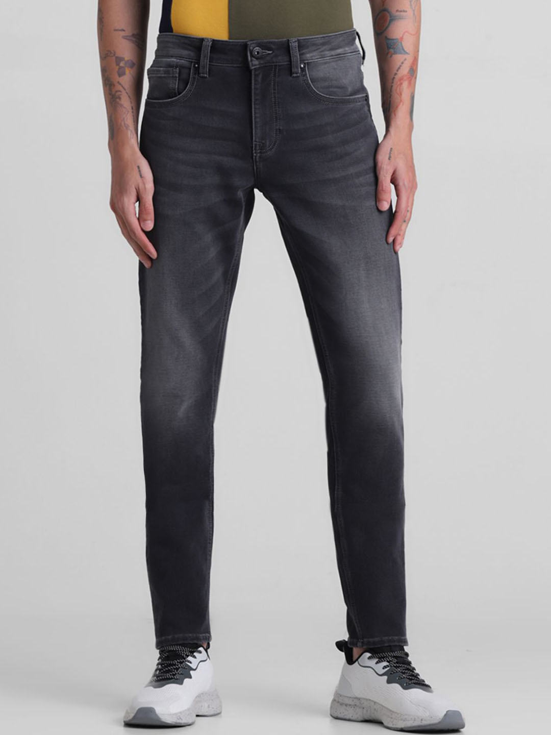 

Jack & Jones Men Low-Rise Light Fade Stretchable Jeans, Grey