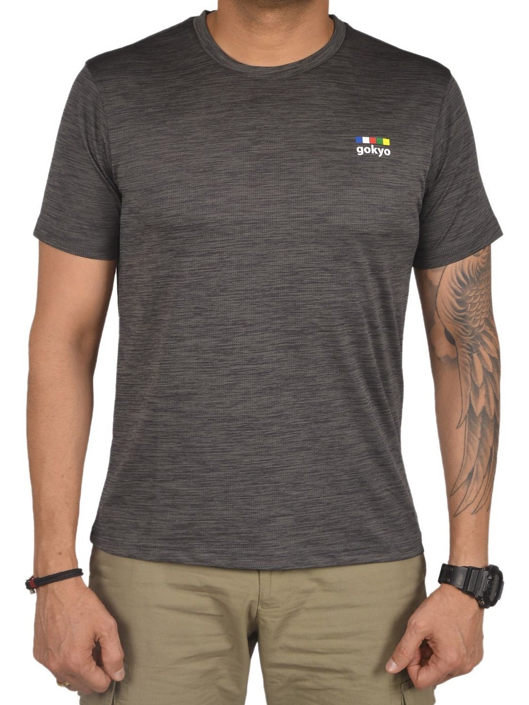 

GOKYO Men Solid Round Neck T-shirt, Grey