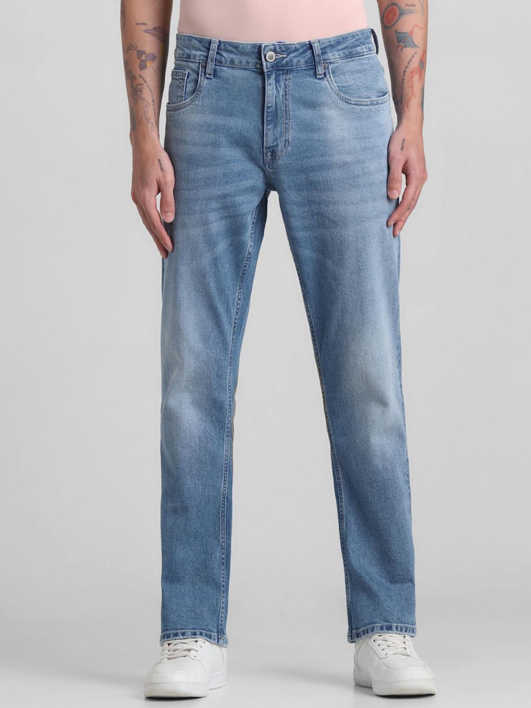 

Jack & Jones Men Mid-Rise Heavy Fade Stretchable Jeans, Blue