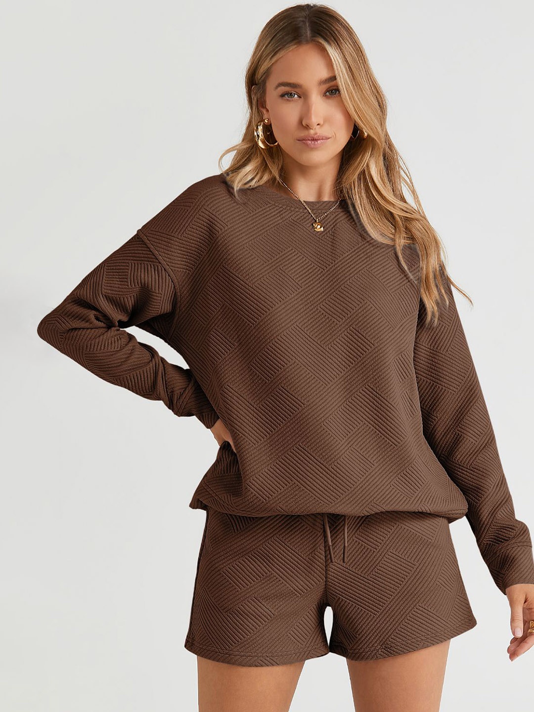 

Errabelly T-shirt With Shorts Co-ords, Brown