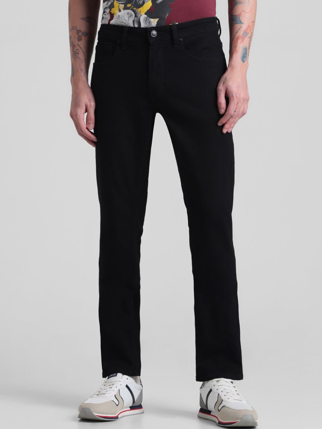 

Jack & Jones Men Low-Rise Stretchable Jeans, Black