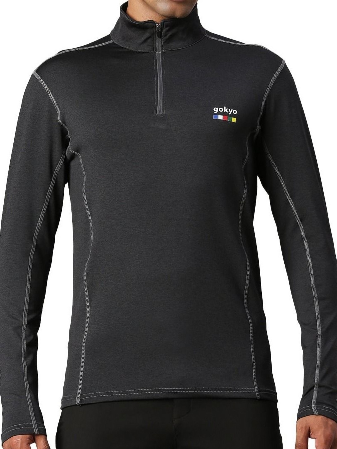 

GOKYO Men Solid High Neck T-shirt, Black