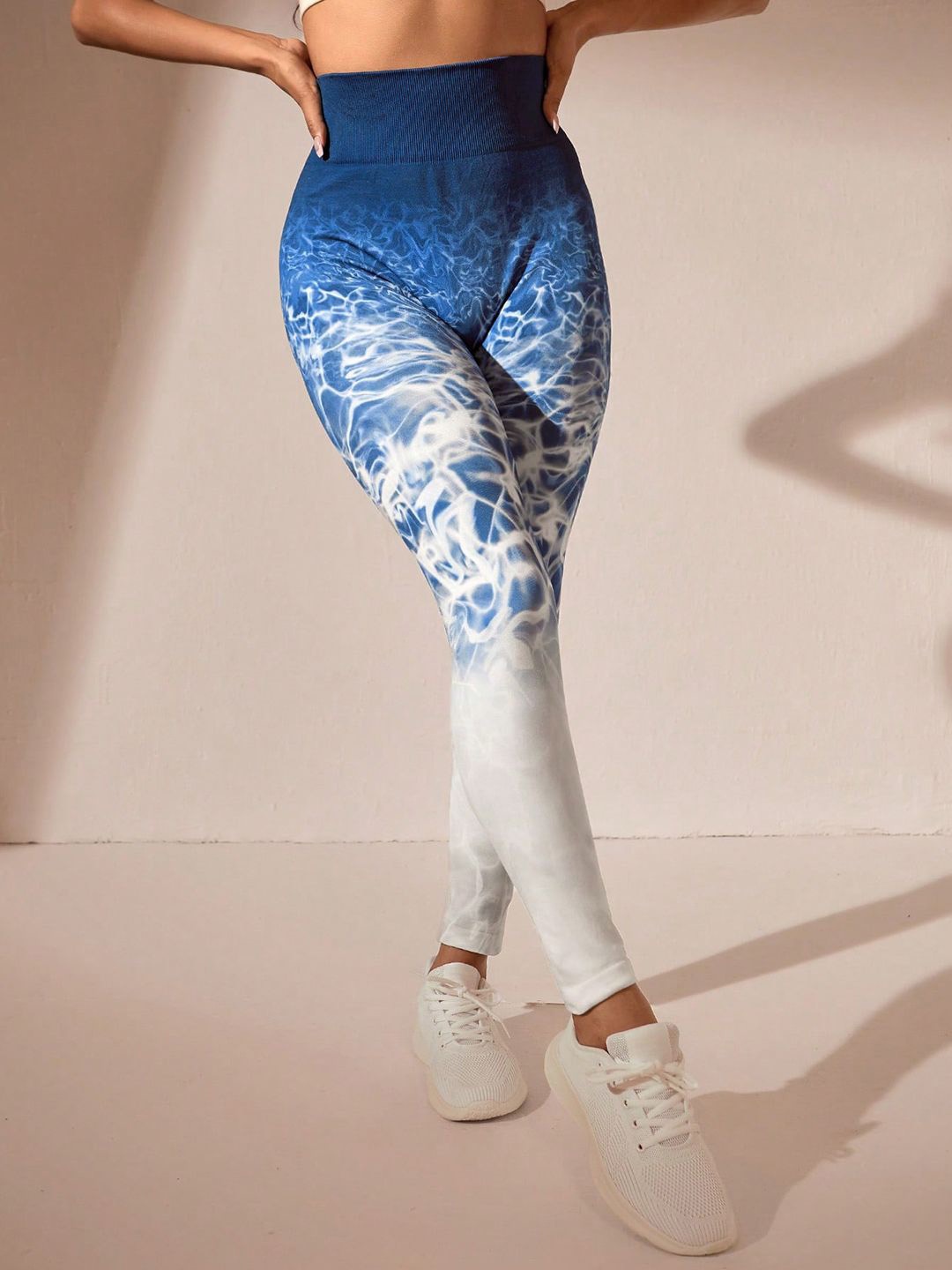 

StyleCast Women Printed High-Rise Ankle-Length Gym Tights, Blue