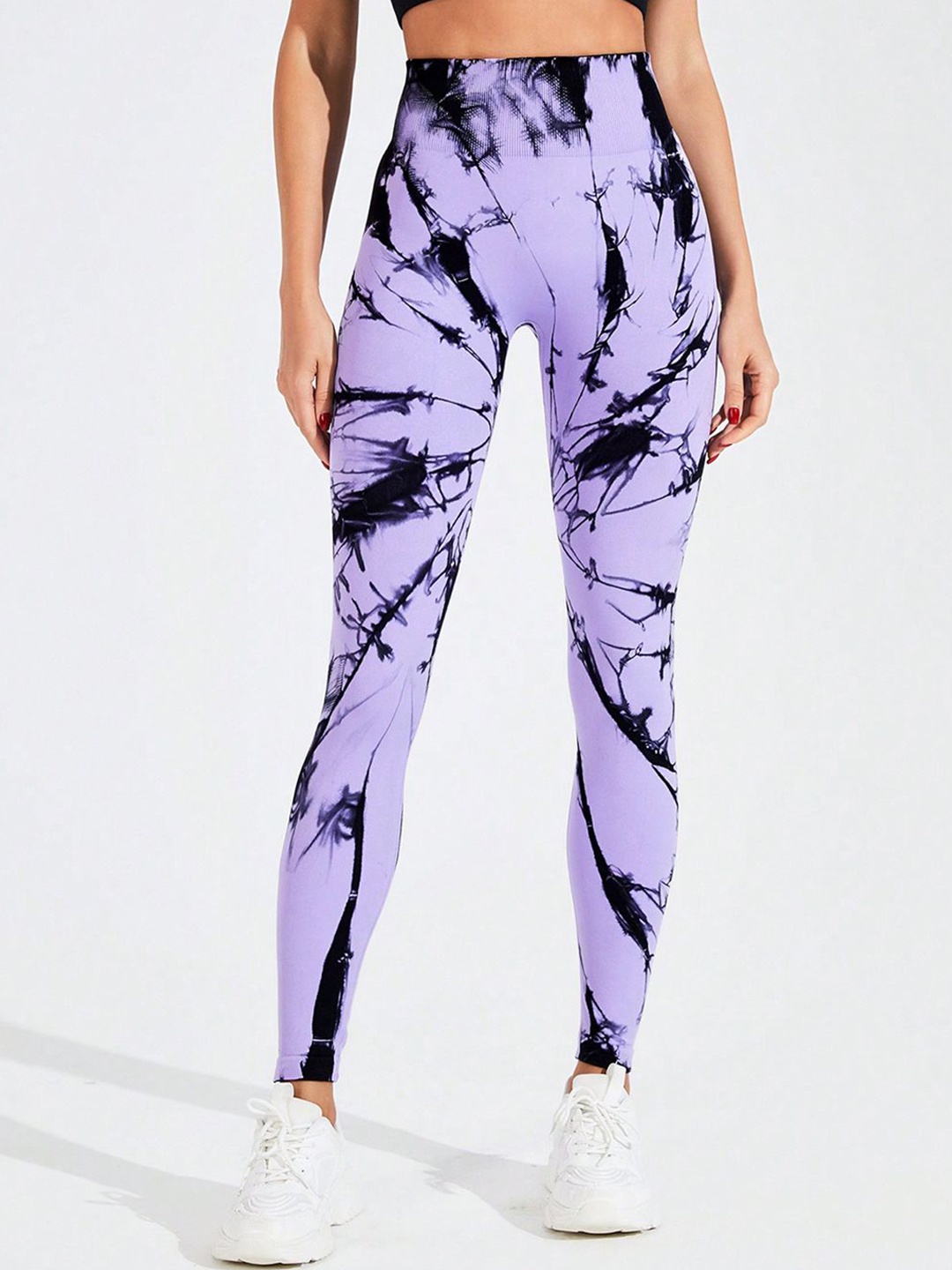 

StyleCast Women Printed High-Rise Ankle-Length Gym Tights, Lavender