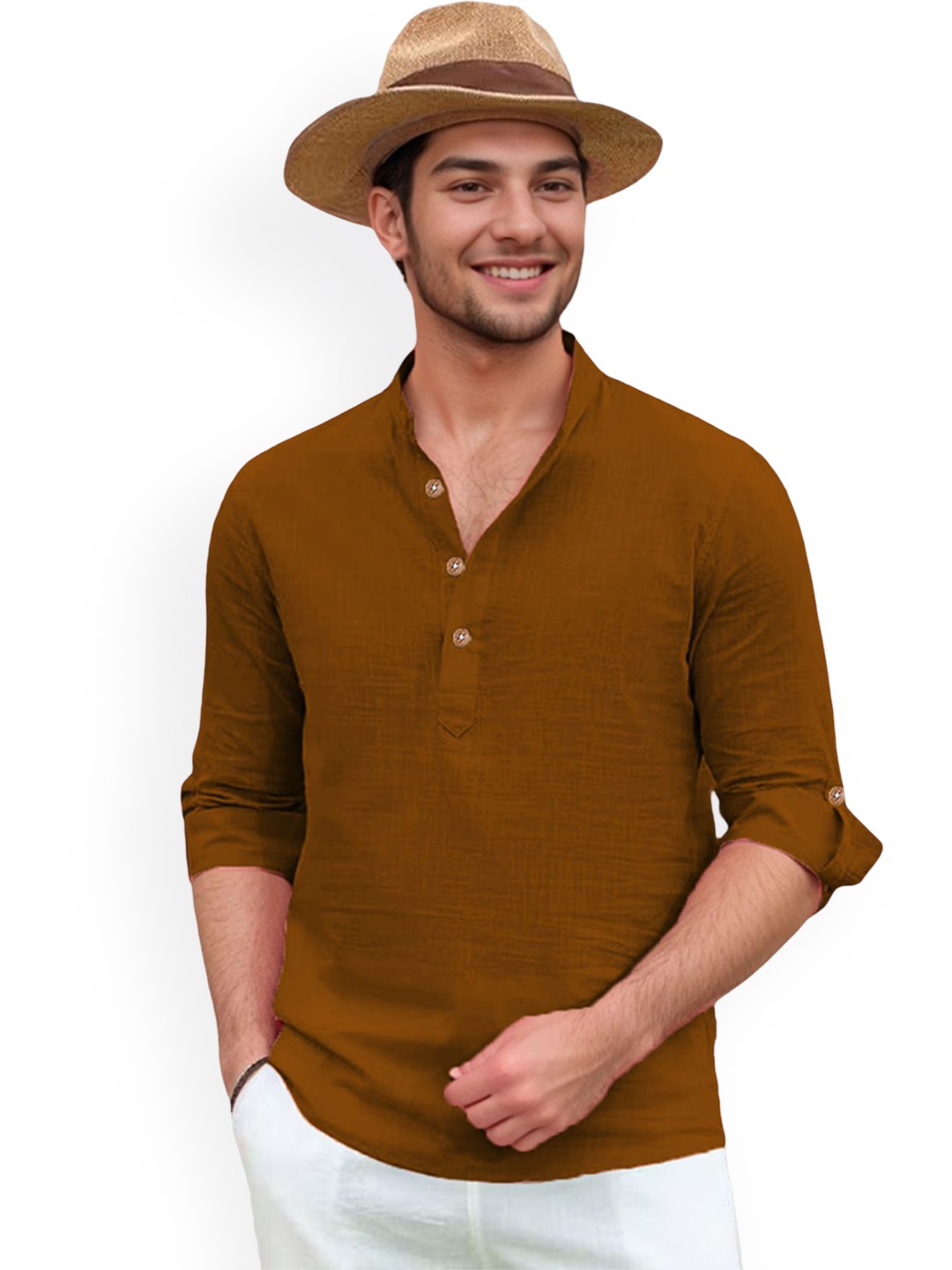 

univibe Men Kurta, Gold