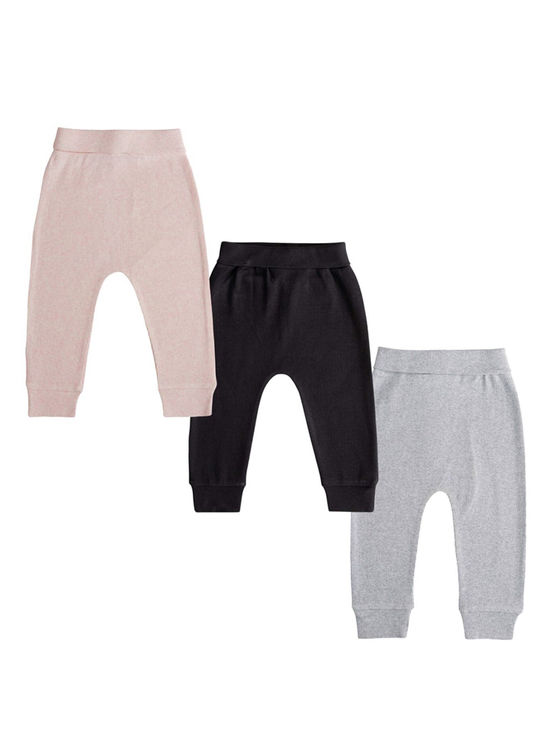 

JusCubs Infant Girls Pack Of 3 Cotton Mid-Rise Sports Joggers, Pink