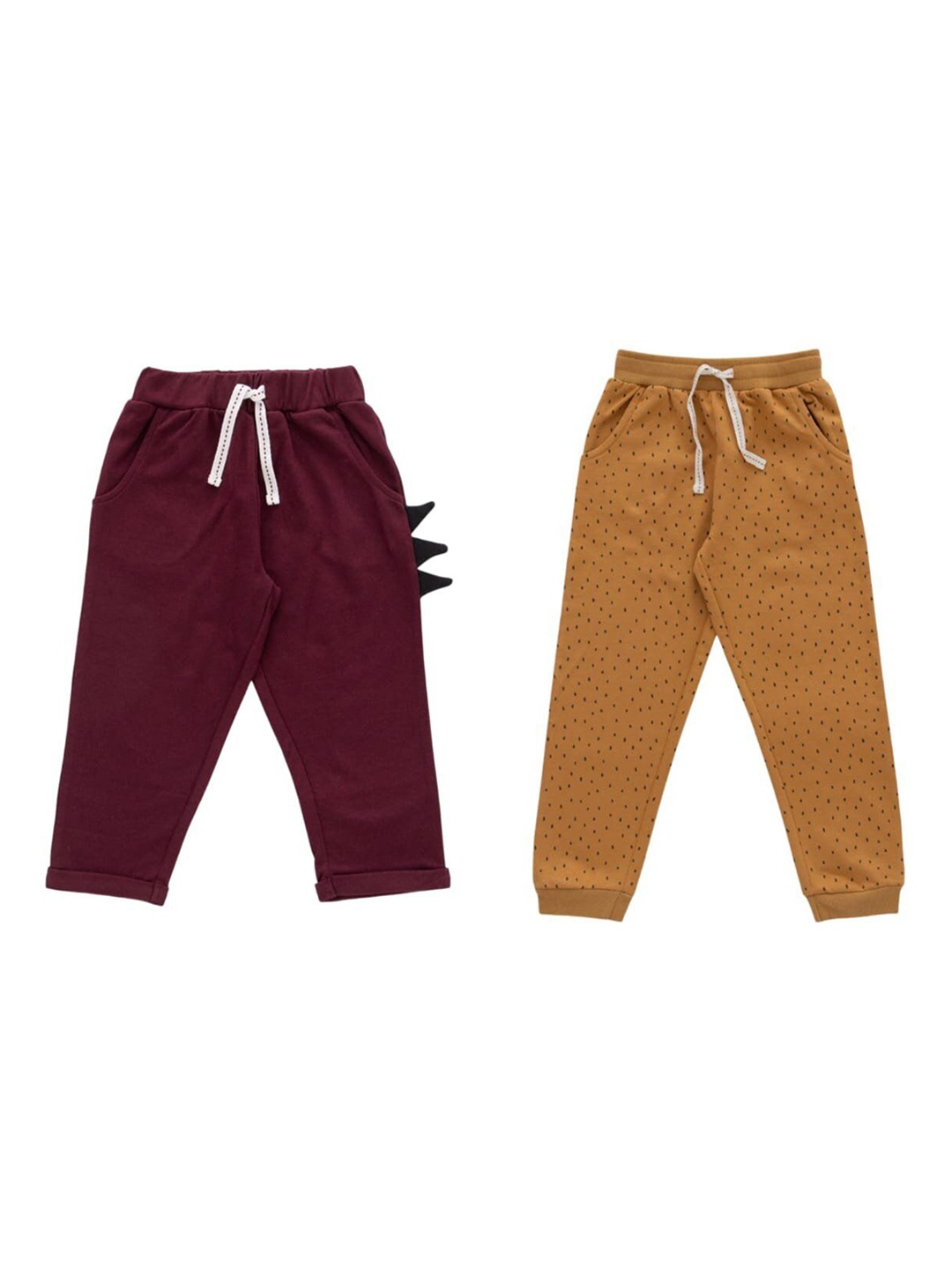 

JusCubs Boys Pack Of 2 Printed Cotton Mid-Rise Track Pant, Maroon