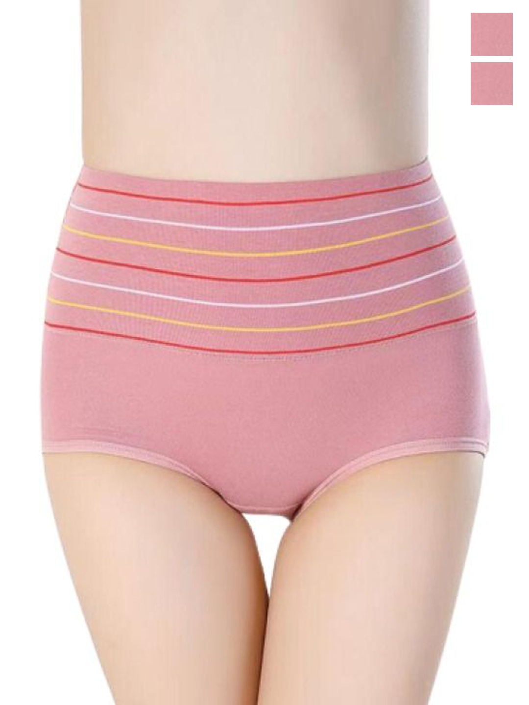 

SHREE GANESH FASHION Women Pack Of 2 Striped High Rise Anti Microbial Hipster Briefs, Pink