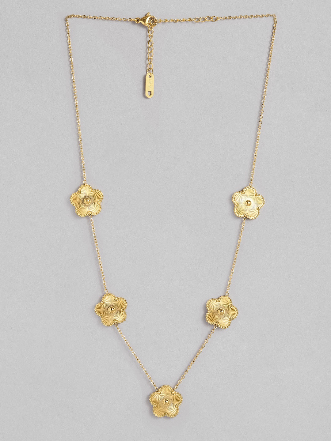 

DressBerry Floral Shaped Statement Chain, Gold