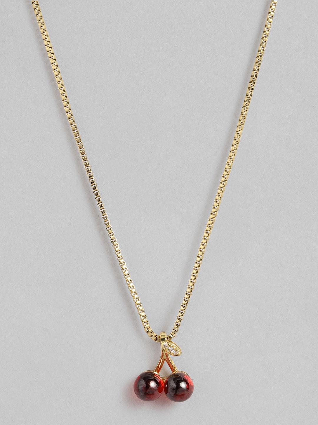 

DressBerry Contemporary Shaped Stone-Studded Pendants with Chain, Gold