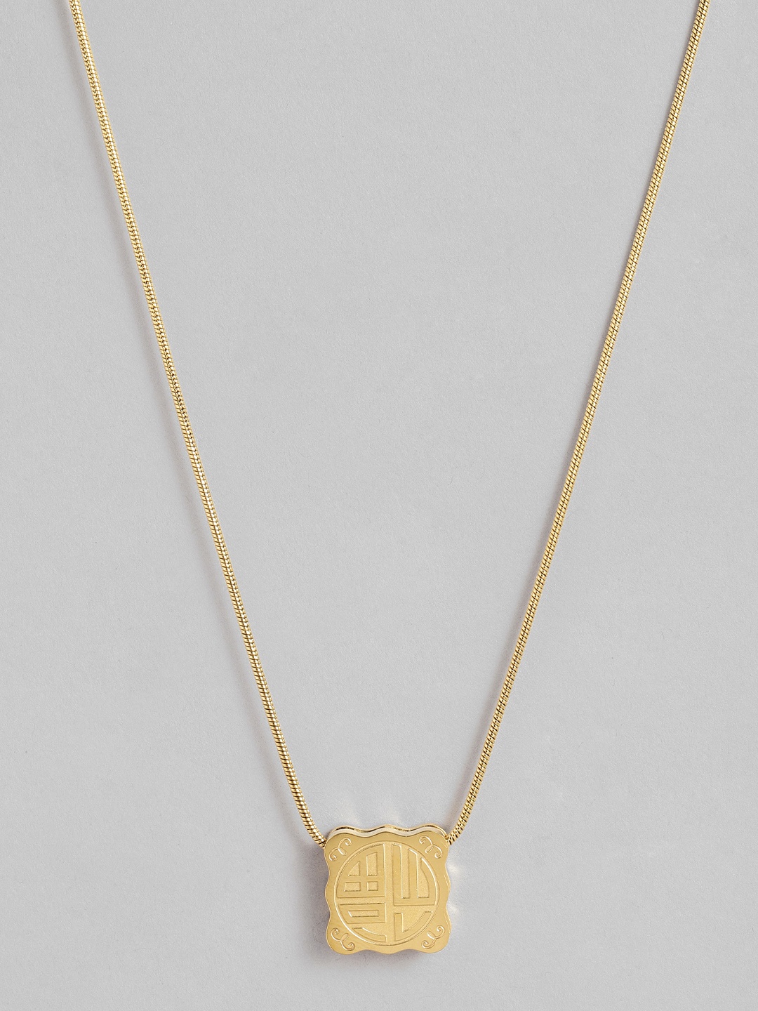 

DressBerry Square Shaped Pendants with Chain, Gold