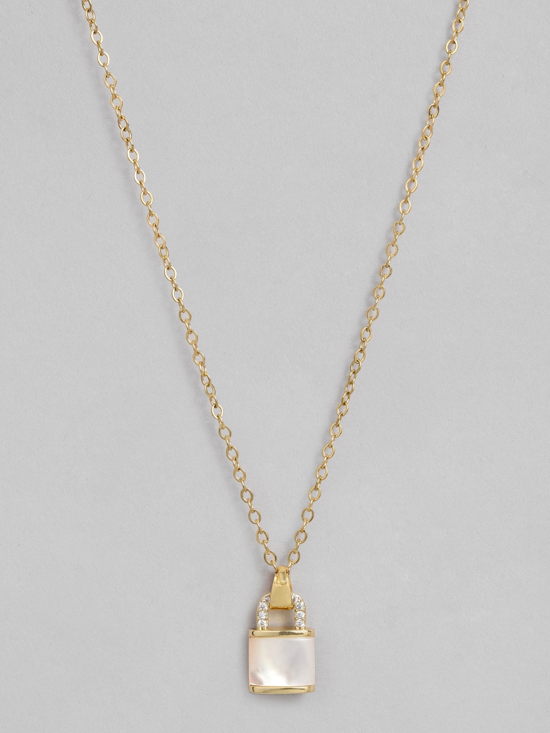 

DressBerry Lock Shape Pendant with Chain, Gold