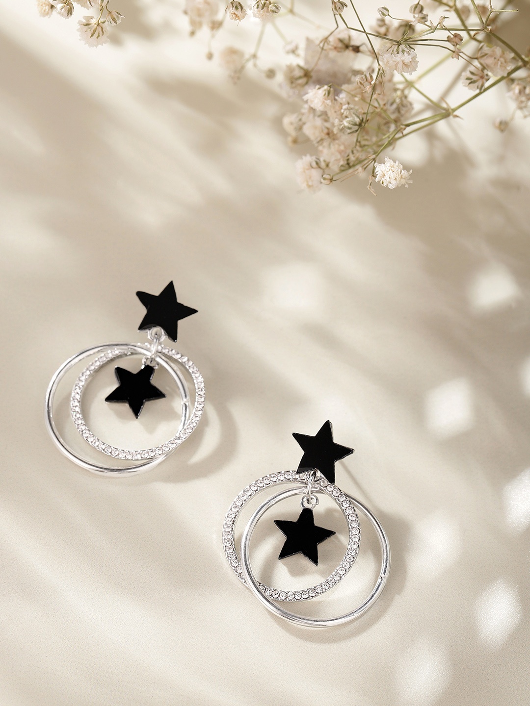 

DressBerry Circular Drop Earrings, Silver