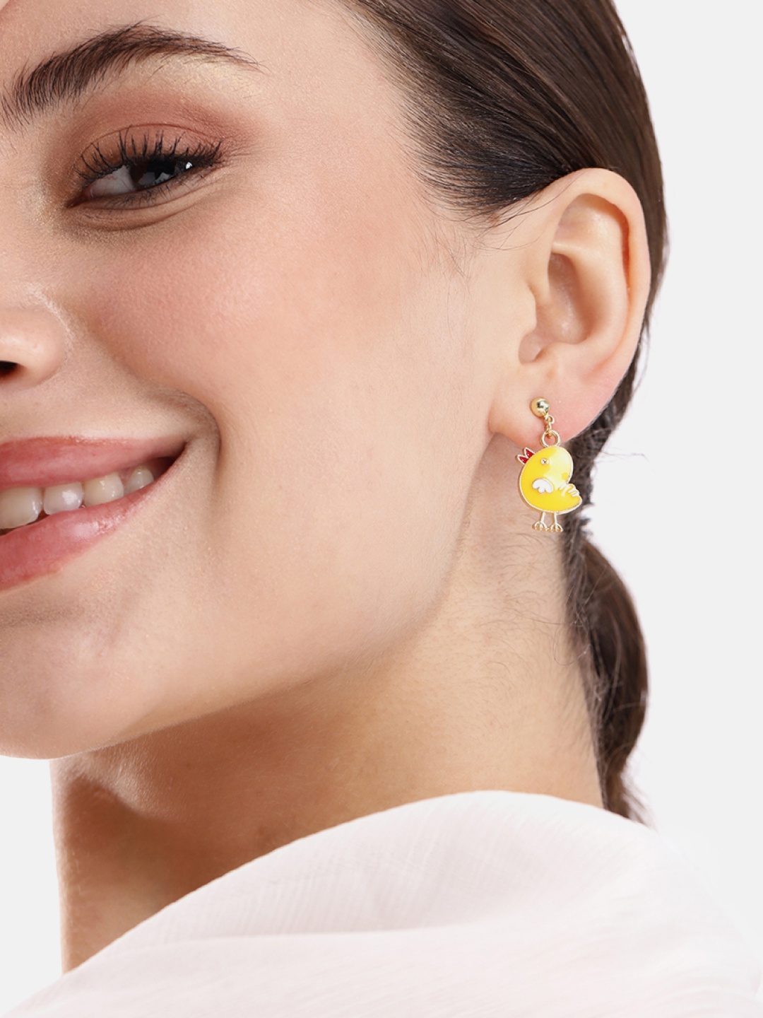 

DressBerry Contemporary Flower Drop Earrings, Gold
