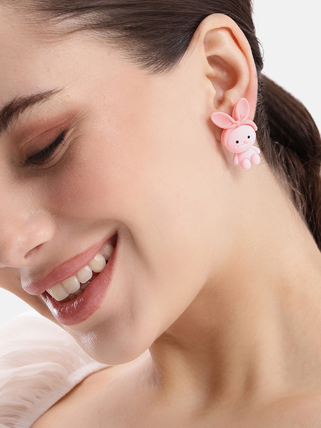 DressBerry Quirky Oversized Stud Earrings, Pink