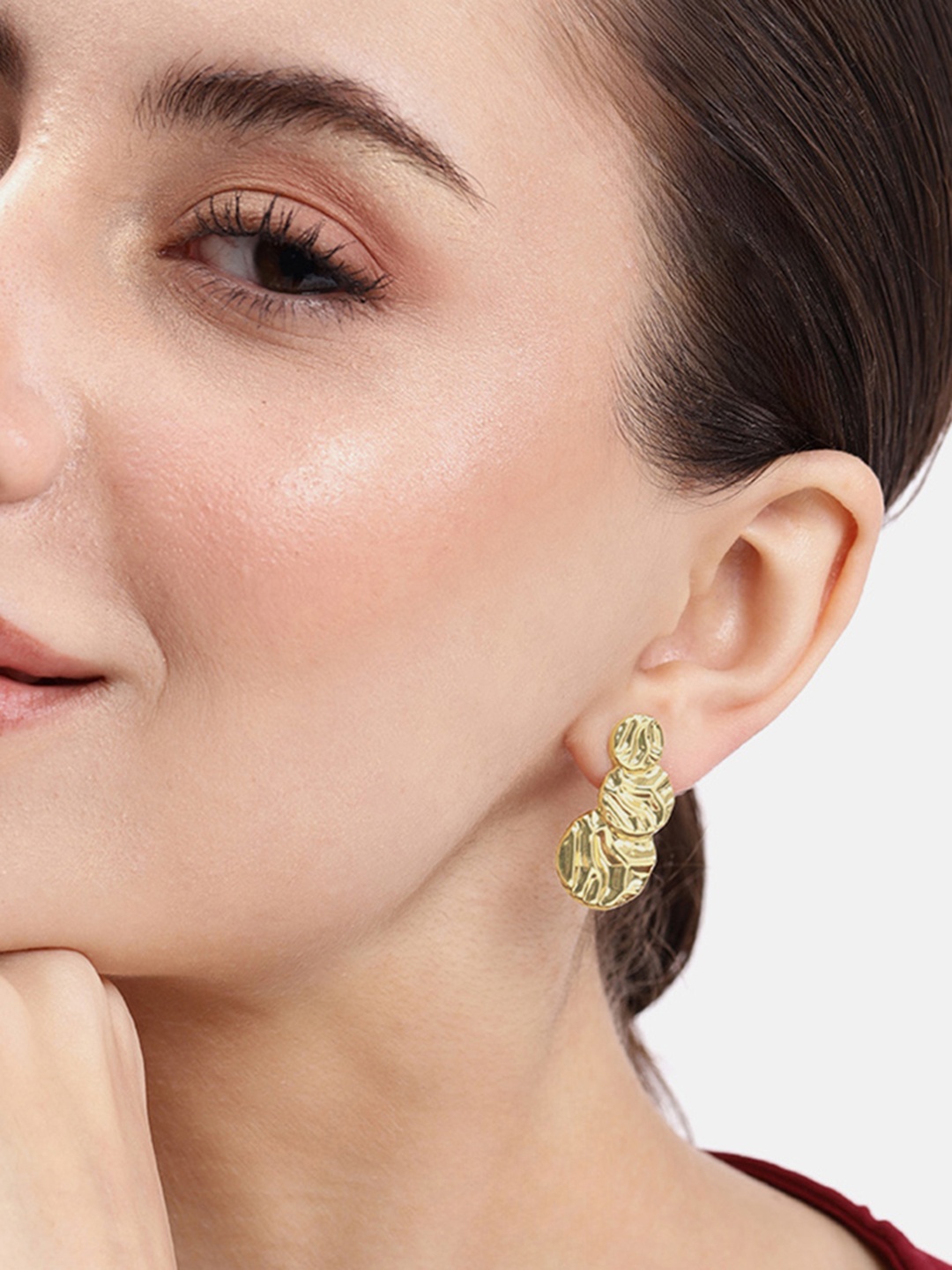 

DressBerry Circular Drop Earrings, Gold