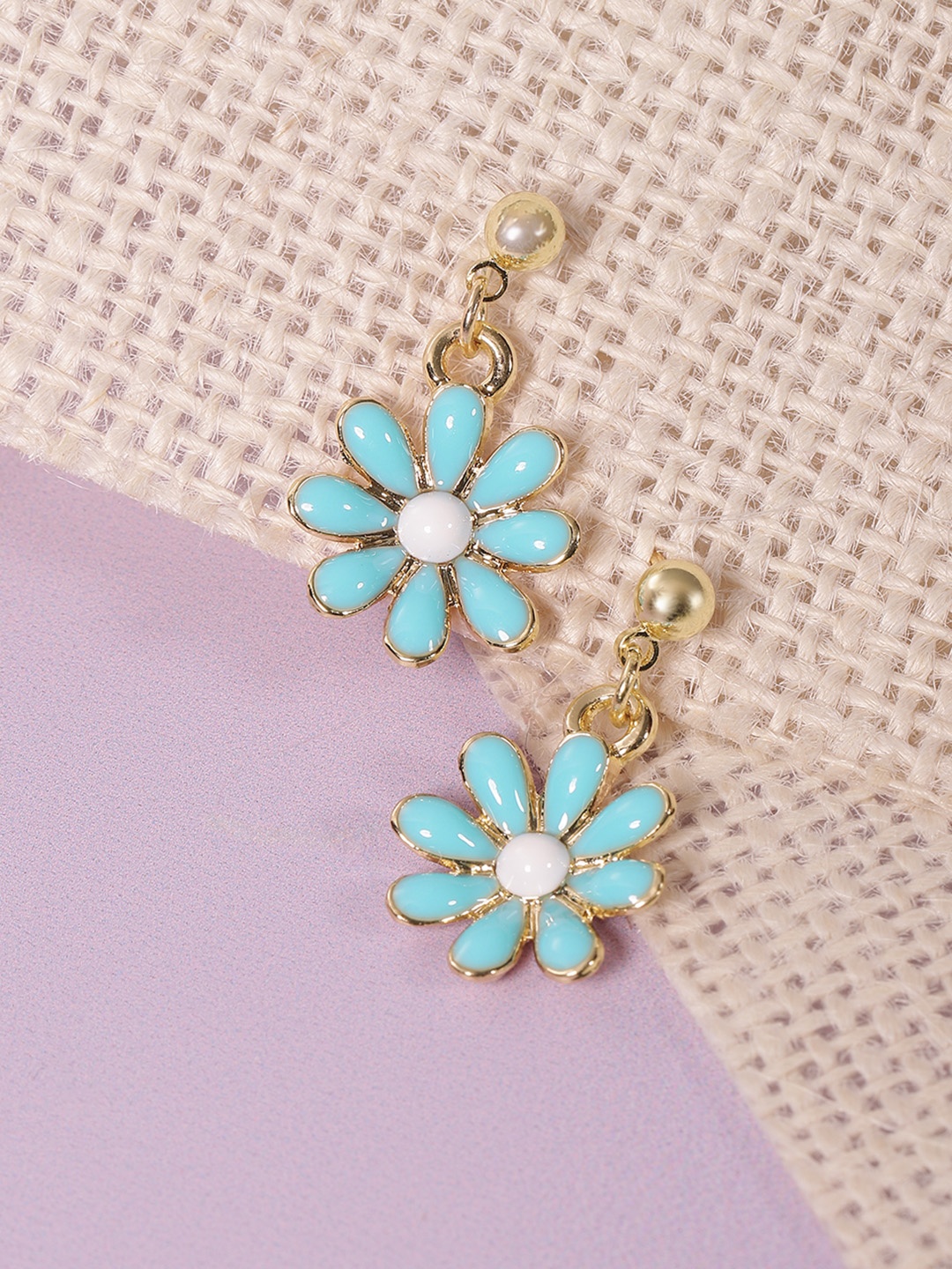 

DressBerry Floral Drop Earrings, Gold