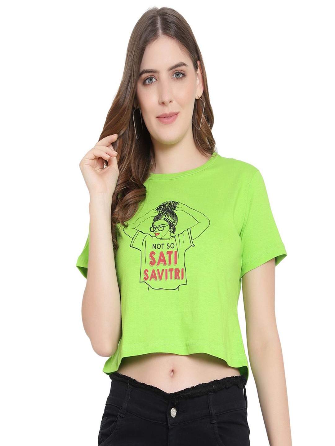 

DEEPMAYRA COLLECTION Women T-shirt, Lime green