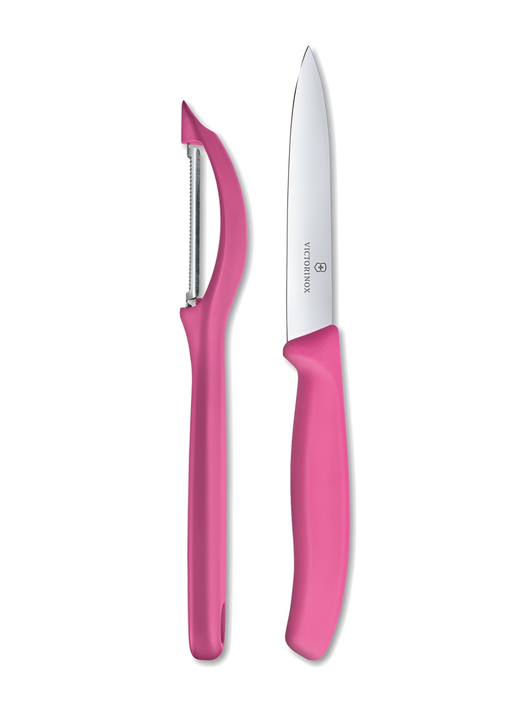 

Victorinox Swiss Made 2 pcs Pink Straight Edge Knife & U Peeler 10 cm