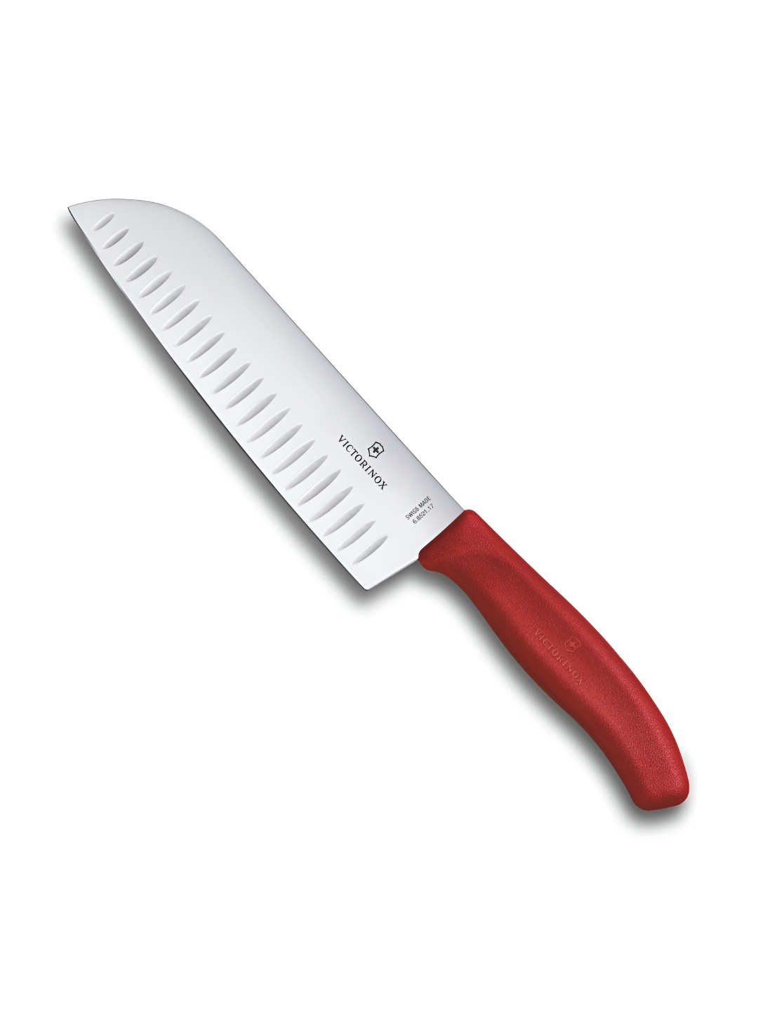 

Victorinox Swiss classic Made Red Fluted Edge Santoku Knife 17cm