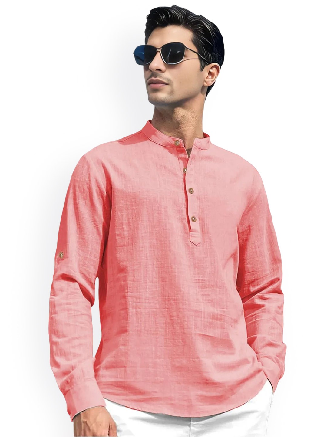 

univibe Men Kurta, Peach