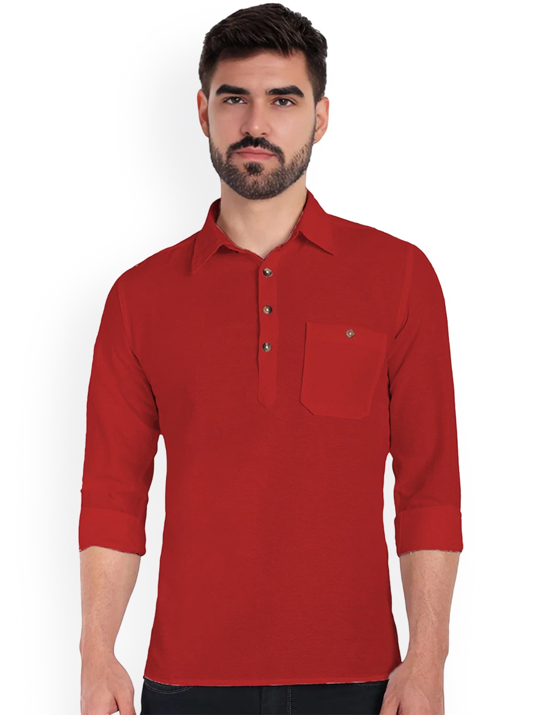 

univibe Men Kurta, Red