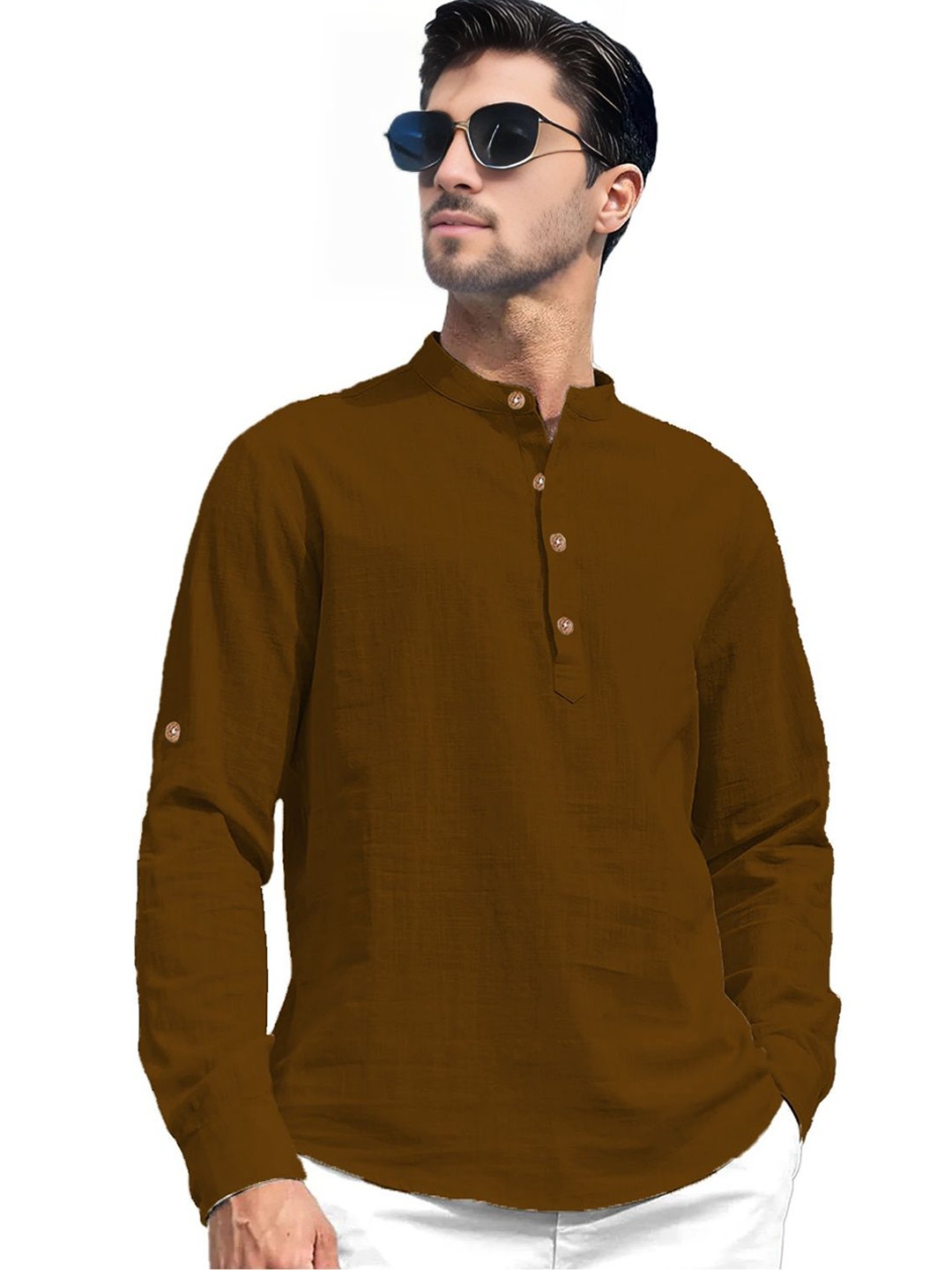 

univibe Men Kurta, Gold