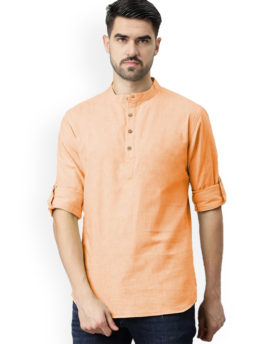 

univibe Men Kurta, Orange