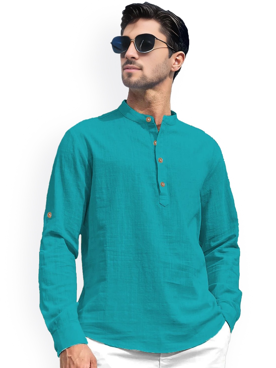 

univibe Men Kurta, Turquoise blue