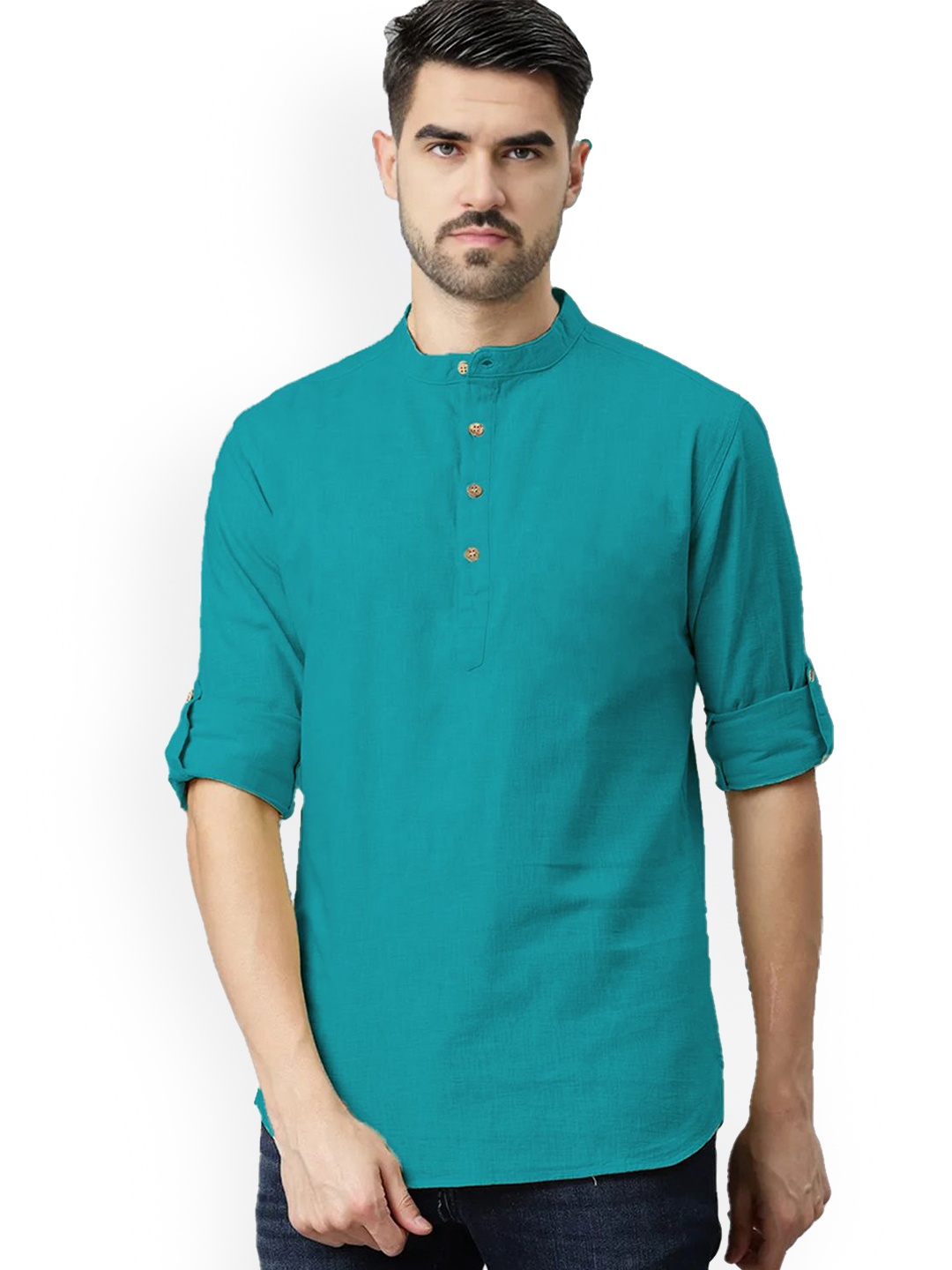 

univibe Men Kurta, Turquoise blue