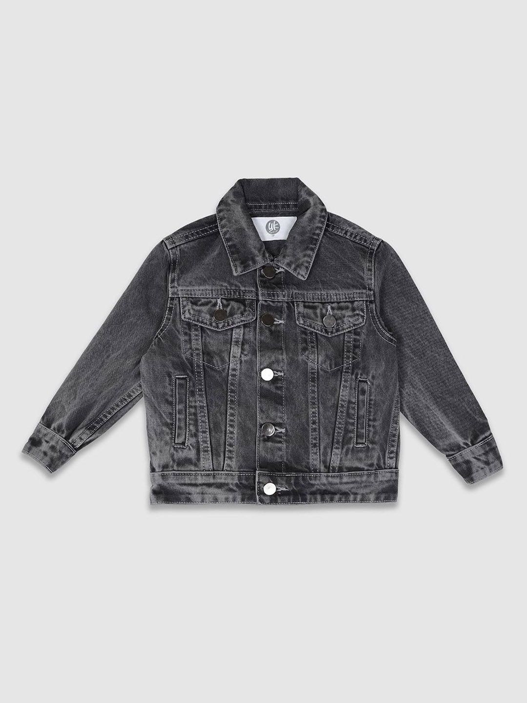 

YK Boys Washed Denim Jacket, Grey