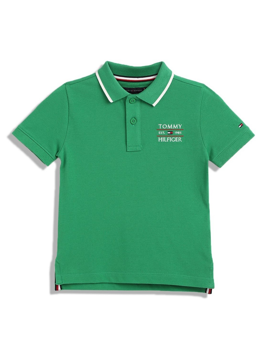 

Tommy Hilfiger Boys Typography Polo Collar Applique T-shirt, Green