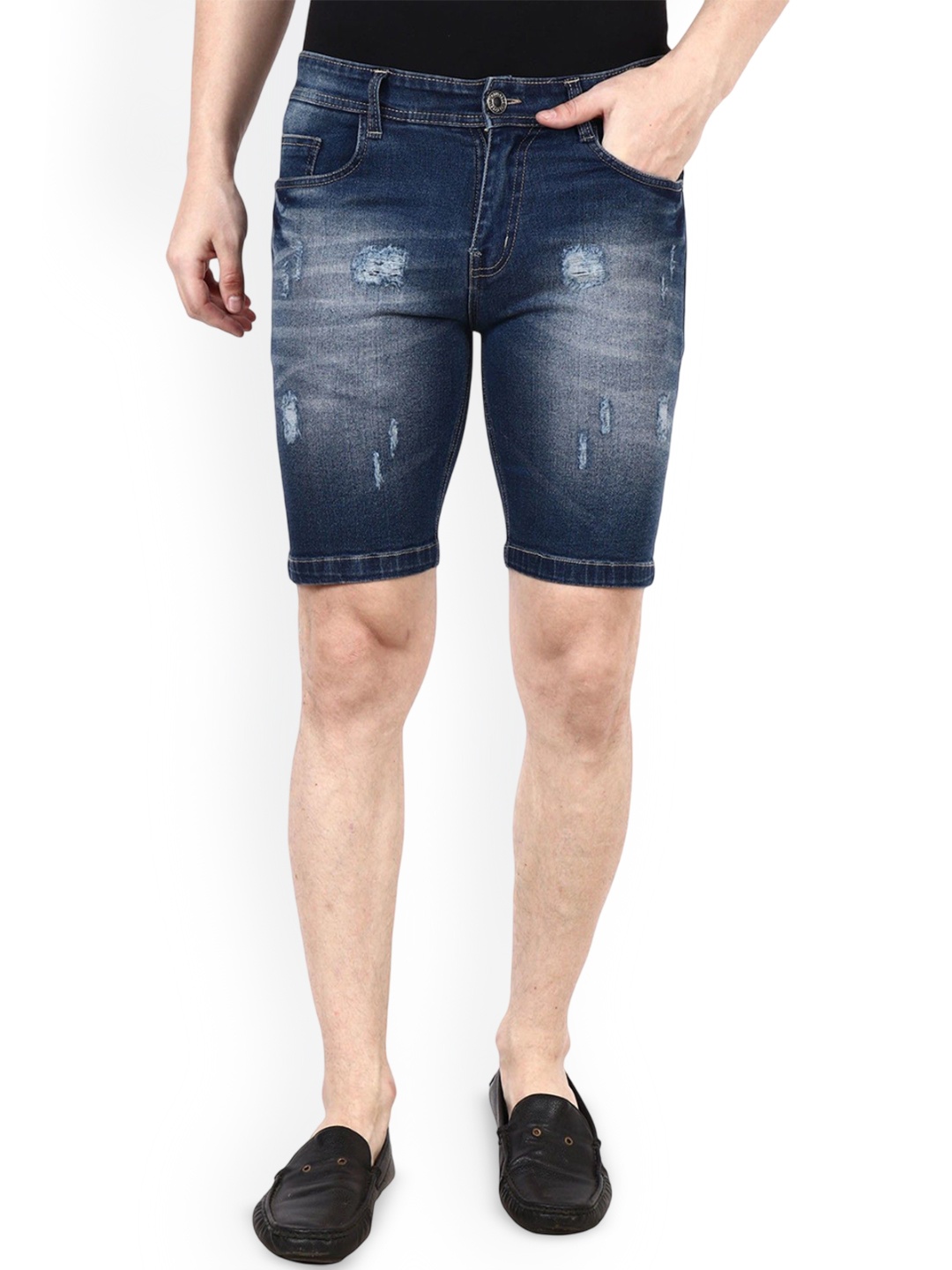 

Rend Men Denim Denim Shorts, Black