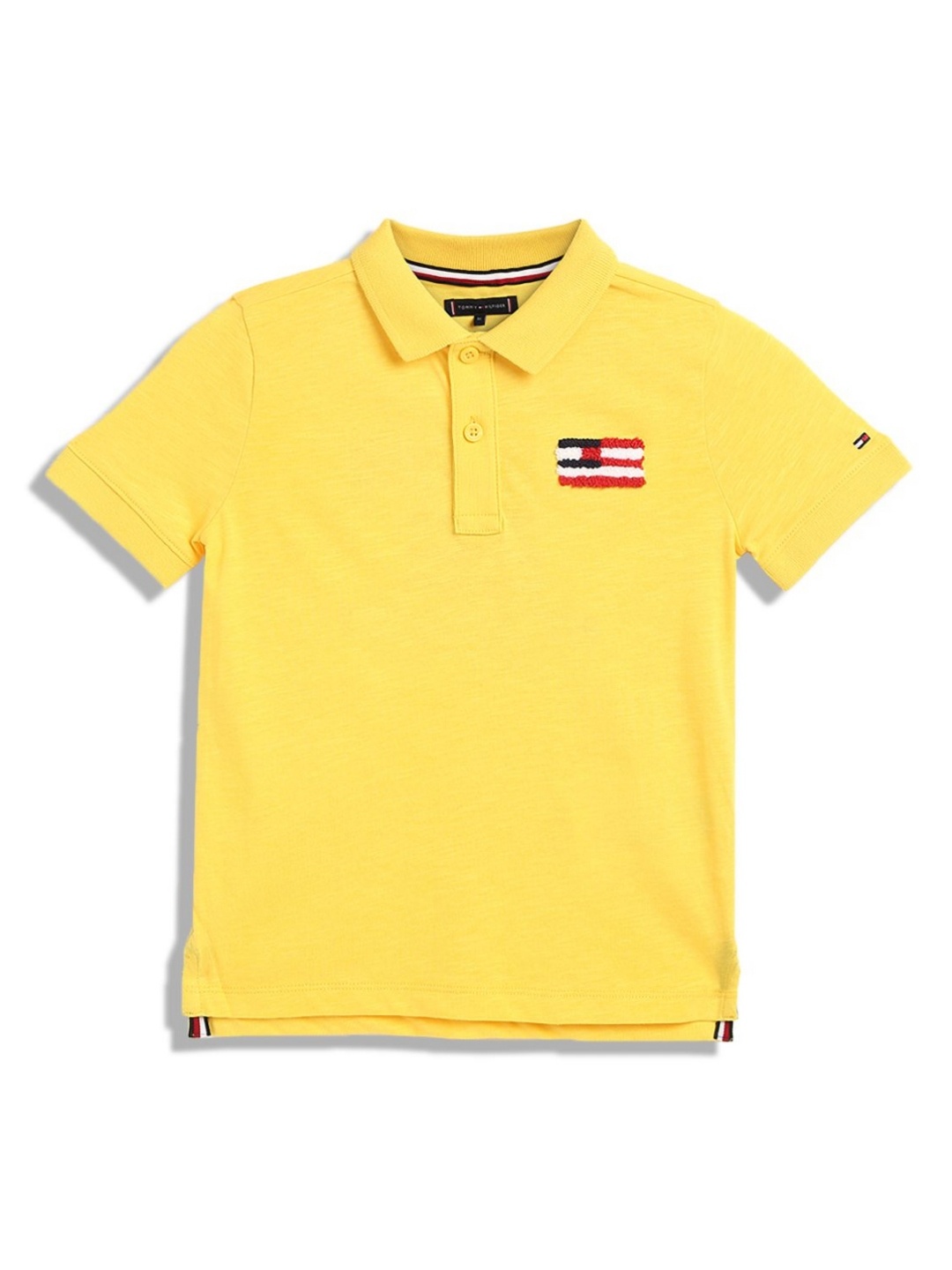 

Tommy Hilfiger Boys Typography Polo Collar Applique T-shirt, Yellow