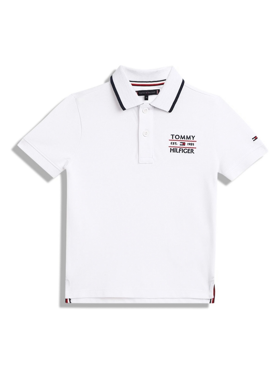 

Tommy Hilfiger Boys Polo Collar Applique T-shirt, White