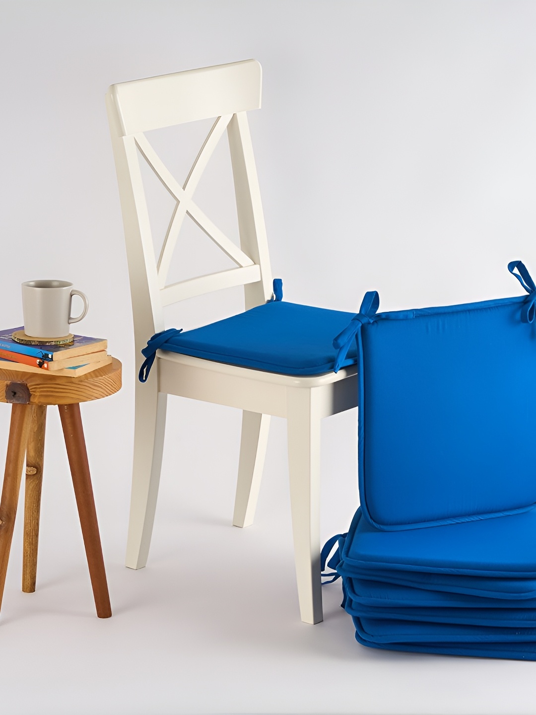 

SKANDA FAB Set Of 8 Classic Blue Pure Cotton Foam Chair Pad