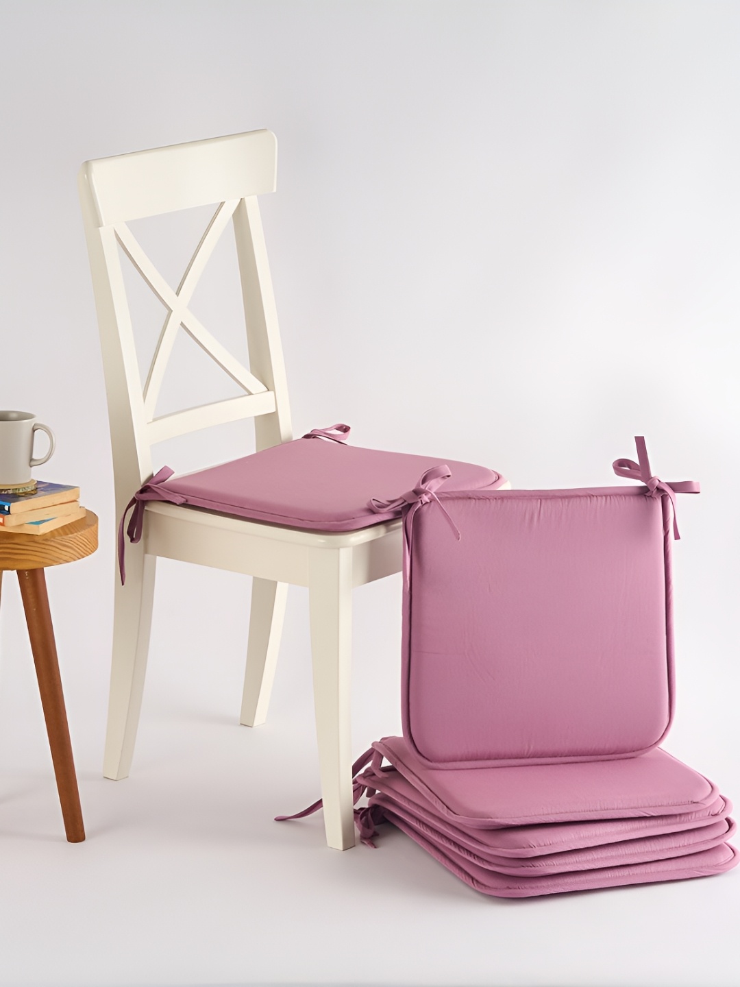 

SKANDA FAB Set Of 6 Lilac Purple Pure Cotton Foam Chair Pad